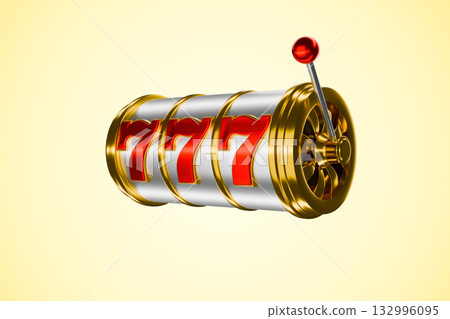 The slot machine's reels have stopped on the winning combination of three sevens The slot machine's reels have stopped on the winning combination of three sevens 132996095