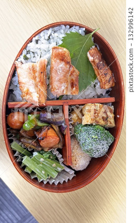 A bento lunch made by a man in his 40s A bento lunch made by a man in his 40s 132996142