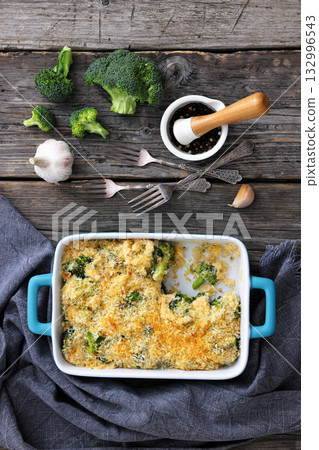 crunchy baked broccoli with panko and cheese crunchy baked broccoli with panko and cheese 132996543