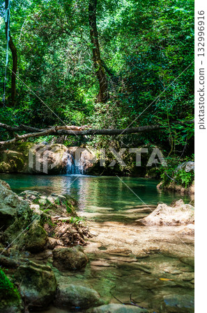 waterfall near the city of Cotignac 132996916