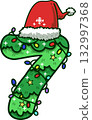 Christmas Number 7 with Santa Hat and Christmas Light 132997368