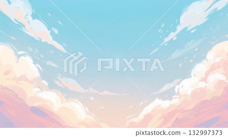 Fantastic pink clouds and flowing clouds background 132997373