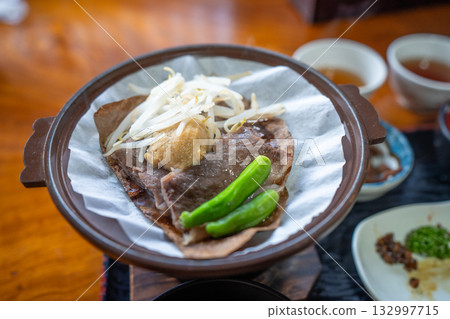 Hida beef with magnolia leaf miso 132997715