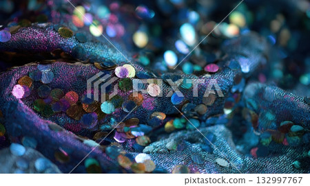 Shimmering fabric, reflecting vivid colors 132997767