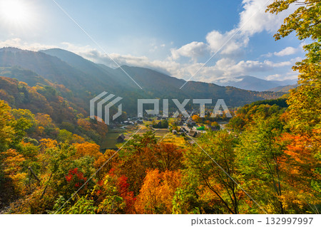 Shirakawago autumn leaves Shirakawago autumn leaves 132997997
