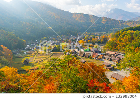 Shirakawago autumn leaves Shirakawago autumn leaves 132998004