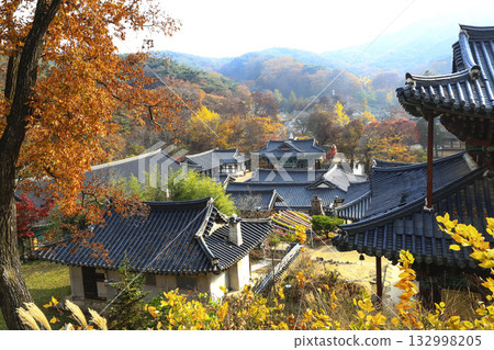 korean temple in autumn korean temple in autumn 132998205