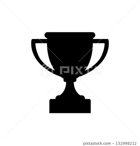 Flat trophy cup icon symbolizing victory and achievement, simple vector reward sign for web, mobile apps, and digital interface design. Flat trophy cup icon symbolizing victory and achievement, simple vector reward sign for web, mobile apps, and digital interface design. 132998212
