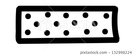 Hand-drawn doodle decorative tape icon simple cute sketch symbol of handmade style and journaling isolated on white background for creative personal projects. 132998224