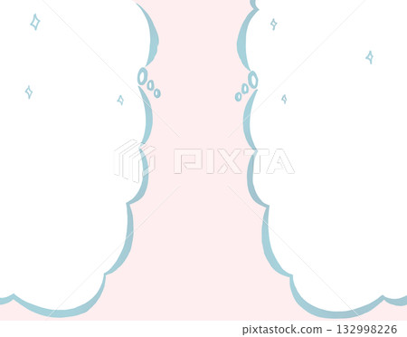 Two cloud-shaped speech bubbles sparkling 132998226