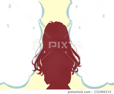 想像一個女人,輪廓,閃閃發光 想像一個女人,輪廓,閃閃發光 132998233