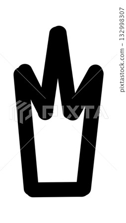 Hand-drawn doodle crown icon simple cute sketch symbol of royalty, imagination, and celebration isolated on white background for journals and creative designs. 132998307