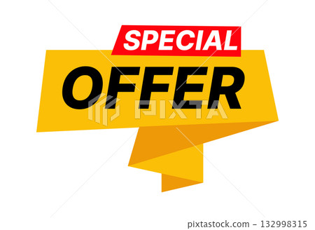 Special offer banner in bold modern vector design, ideal for retail promotions, online store discounts, and digital marketing campaigns. Special offer banner in bold modern vector design, ideal for retail promotions, online store discounts, and digital marketing campaigns. 132998315