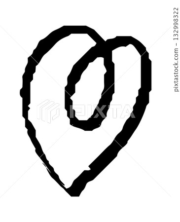 Simple doodle heart. Hand drawn heart isolated on white background. Valentine s Day symbol. Vector illustration. 132998322