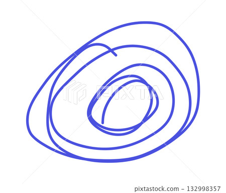 Scribble circle line. Hand Drawn lines in Pencil. Charcoal smears. Vector logo design element 132998357