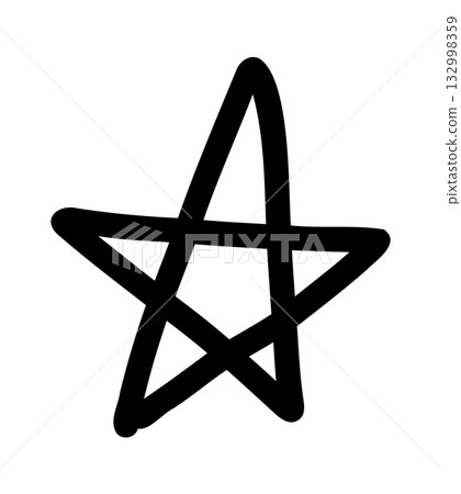 Simple hand drawn star. Doodle stars shape elements Simple hand drawn star. Doodle stars shape elements 132998359