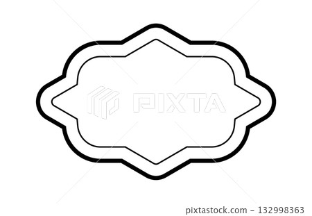 Outline vintage label. Vignette blank label. Vector banner Outline vintage label. Vignette blank label. Vector banner 132998363