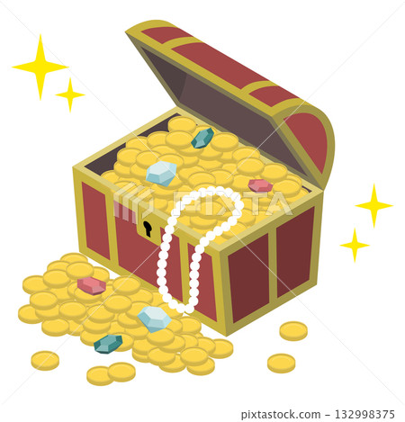 Isometric illustration: treasure chest 132998375