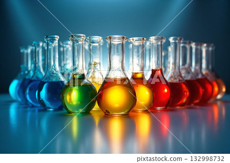 燒瓶中裝有彩色液體 132998732