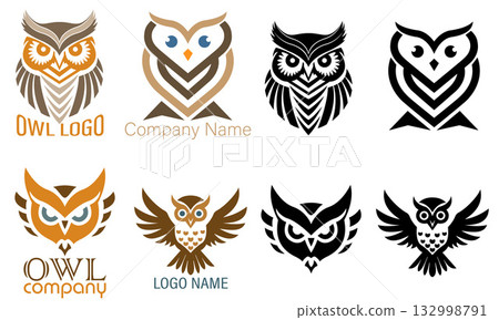owl logo creative and original for your business or company set logotype cartoon stock color and black and white vector illustration owl logo creative and original for your business or company set logotype cartoon stock color and black and white vector illustration 132998791
