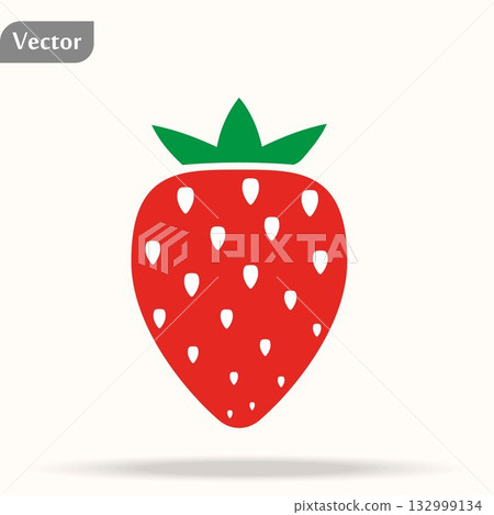 Strawberry colorful logo. Strawberry cartoon style symbol. Isolated on a white background. 132999134