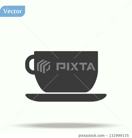 Coffee cup simple icon. Vector illustration eps 10 Coffee cup simple icon. Vector illustration eps 10 132999135
