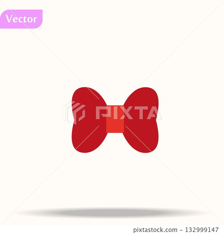 Red bow. Vector illustration on white background. Can be use for decoration gifts, greetings, holidays, etc. Red bow. Vector illustration on white background. Can be use for decoration gifts, greetings, holidays, etc. 132999147