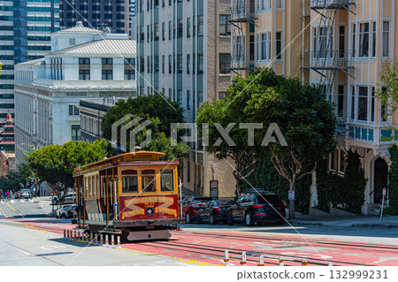 美國舊金山纜車 132999231