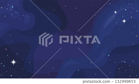 以繁星點綴的外太空為背景插畫_16:9 132999653