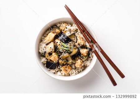 Delicious Stir-Fried Chicken With Vegetables Served on Rice, Perfect for a Satisfying Meal Details matter. 132999892