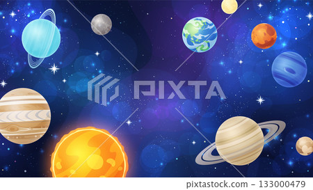 Space and planet background illustration_16:9 133000479