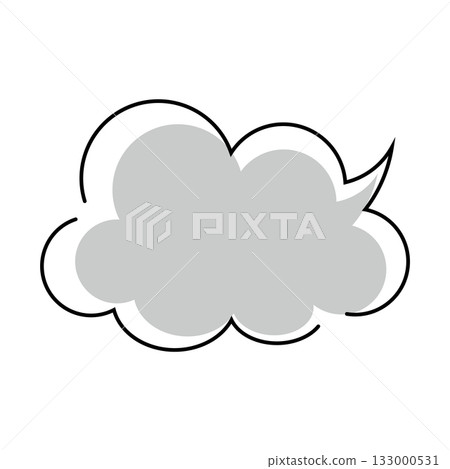 Simple speech bubble illustration - Fluffy Simple speech bubble illustration - Fluffy 133000531
