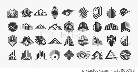 Set of elegance property home building logo design Set of elegance property home building logo design 133000798