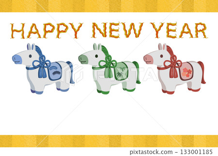 白馬新年賀卡模板/無祝福語 133001185