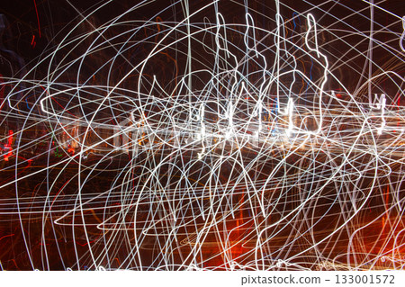 Dynamic Swirls of Light Trails 133001572