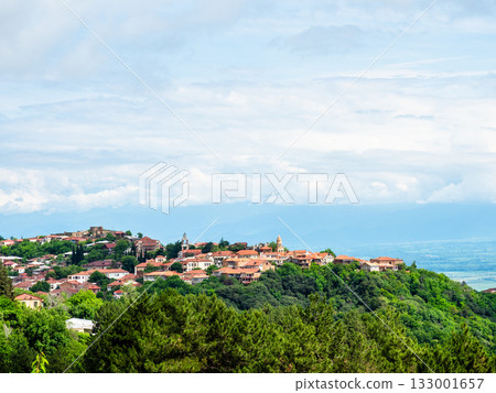 Signagi town and large white cloud on horizon Signagi town and large white cloud on horizon 133001657