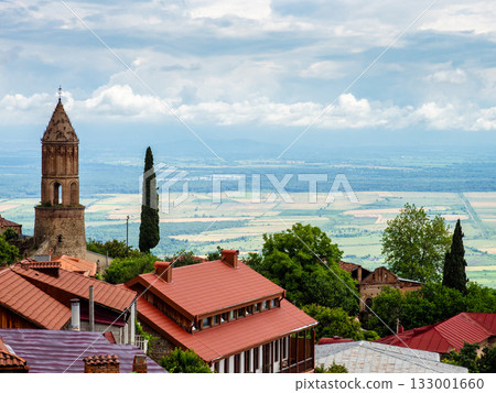 view of Alazani valley behind of Signagi town view of Alazani valley behind of Signagi town 133001660