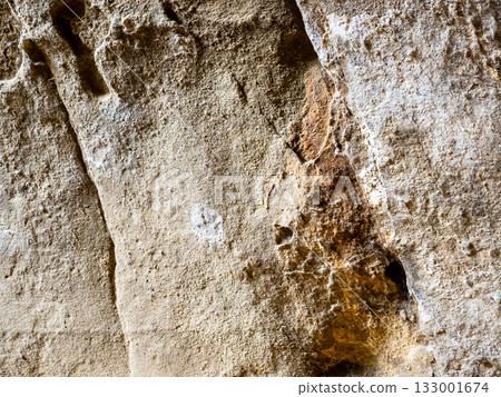 textured surface of sandstone walls in Uplistsikhe textured surface of sandstone walls in Uplistsikhe 133001674