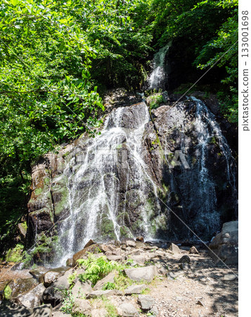 waterfall in mountain of Svaneti Georgia in summer waterfall in mountain of Svaneti Georgia in summer 133001698