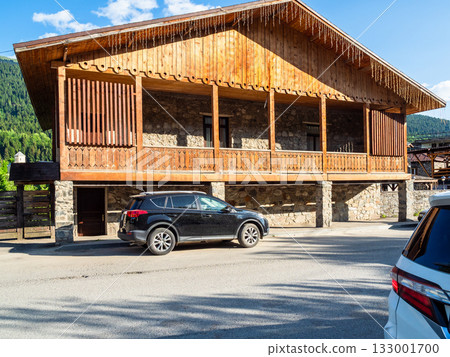 typical renovated guest house on street in Mestia typical renovated guest house on street in Mestia 133001700