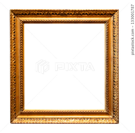 blank old square wide golden painting frame cutout blank old square wide golden painting frame cutout 133001787