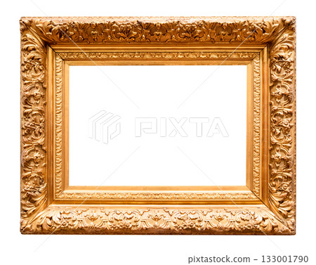 baroque ornamental golden painting frame cutout baroque ornamental golden painting frame cutout 133001790