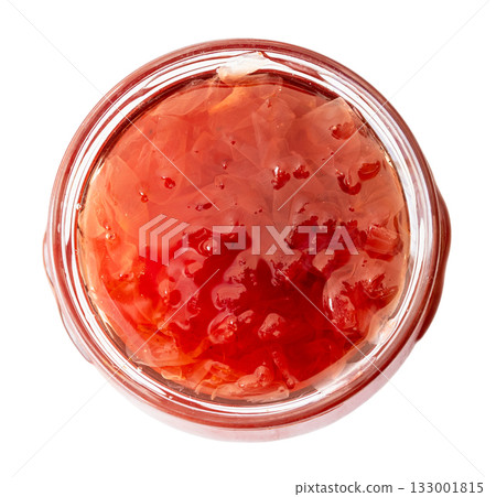top view of armenian red rose petals jam cutout 133001815