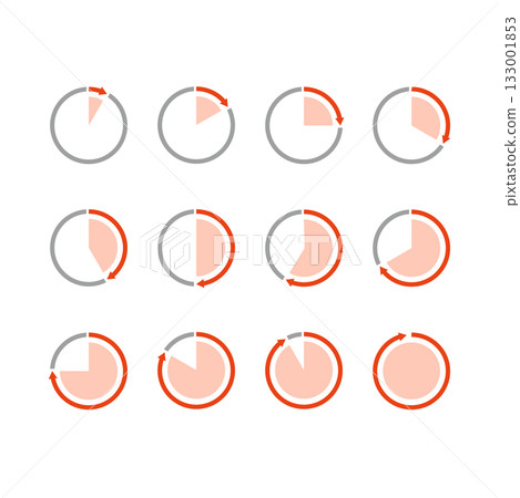 簡約時鐘紅色圖示素材集 簡約時鐘紅色圖示素材集 133001853