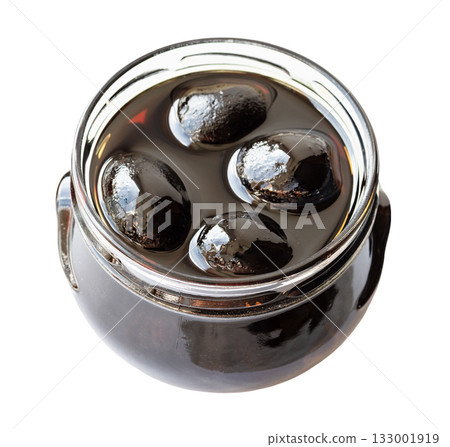 open jar with armenian white walnut jam cutout open jar with armenian white walnut jam cutout 133001919