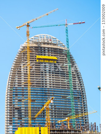 cranes at construction site of building in Batumi cranes at construction site of building in Batumi 133002009