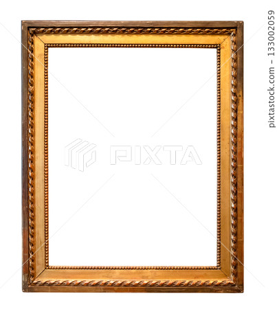 old vertical flat golden painting frame cutout 133002059