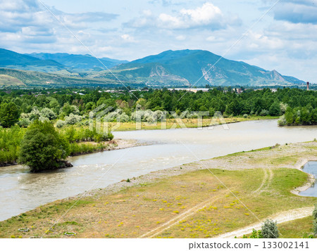 above view Kura river from Uplistsikhe Cave Town above view Kura river from Uplistsikhe Cave Town 133002141