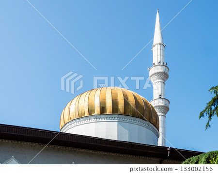 dome, minarer of Orta Jame Mosque in Batumi city 133002156
