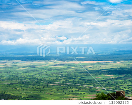 above view of Alazani plain from Signagi town above view of Alazani plain from Signagi town 133002325
